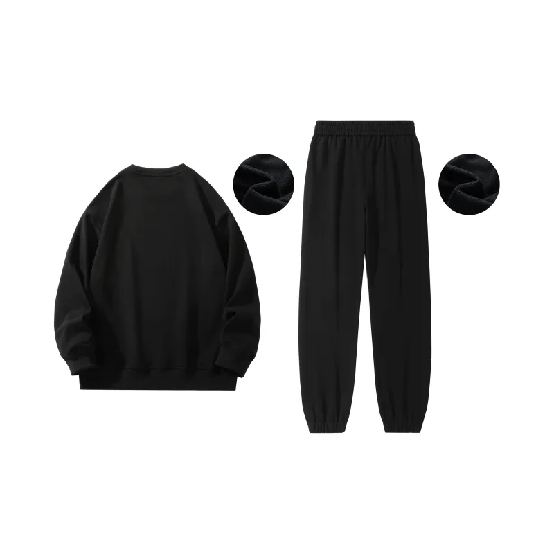 BLACK CLOVER Crew Neck Pullover Sweatshirt Set Unisex Black-29