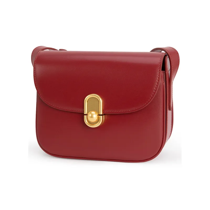 VENOF Cow Leather Women's Crossbody Small Square Bag Small Size Women's Kase Black/Mocha/Rose Red/Li Be Coffee-20
