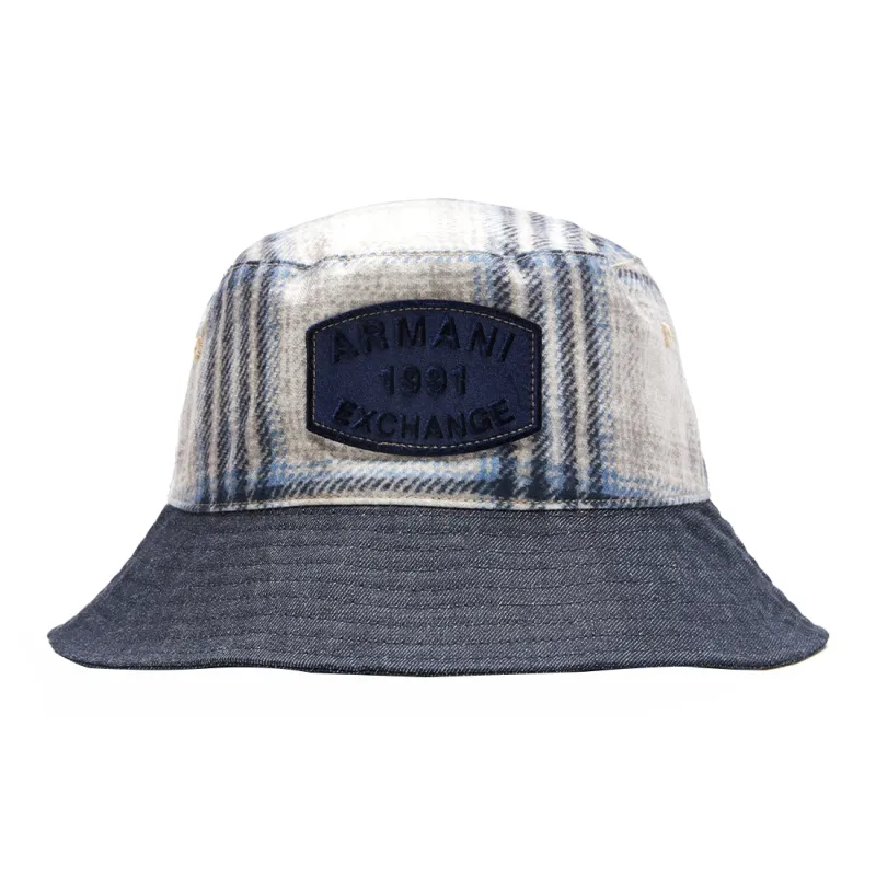ARMANI EXCHANGEAE Polyester, Cotton Bucket Hats Men's Denim Blue-0