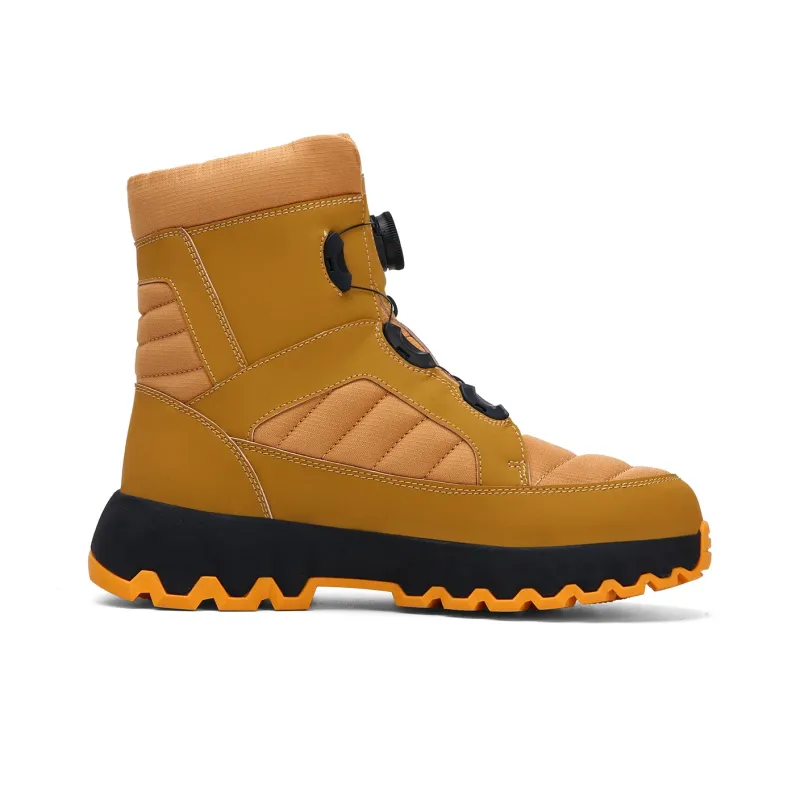 Jeep Warm And Wear Resistant Knee High Snow Boots Unisex Black Gold-2