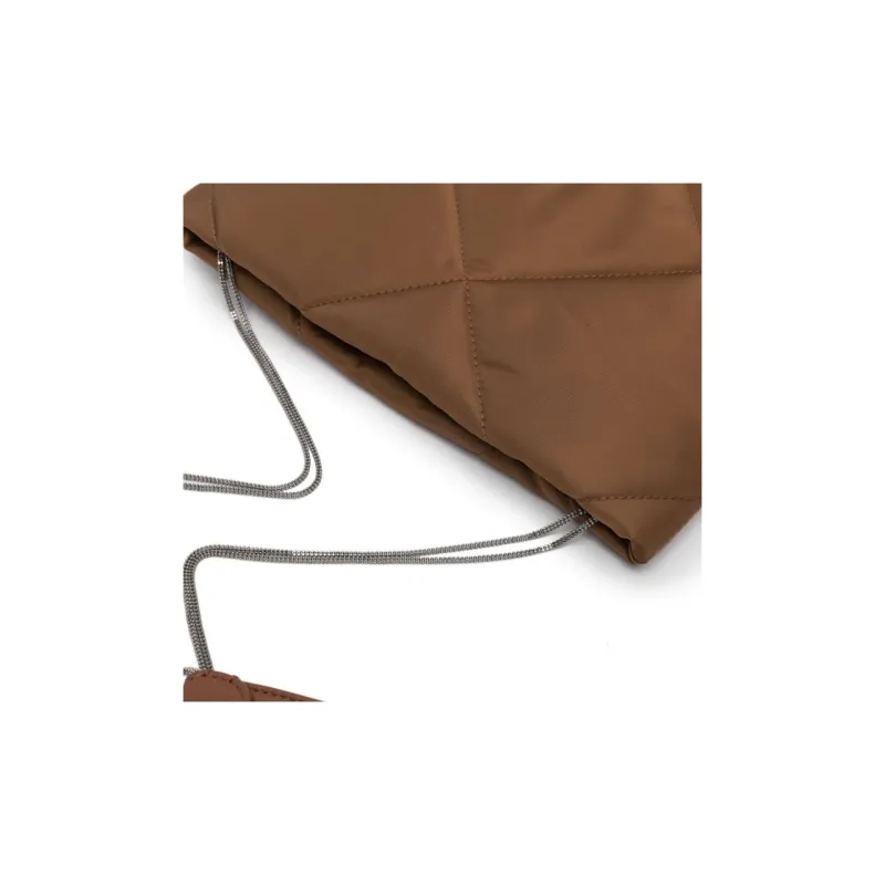 Brunello Cucinelli Monili Polyamide With Calfskin Crossbody Bag Shoulder Bag Women's Umber-3
