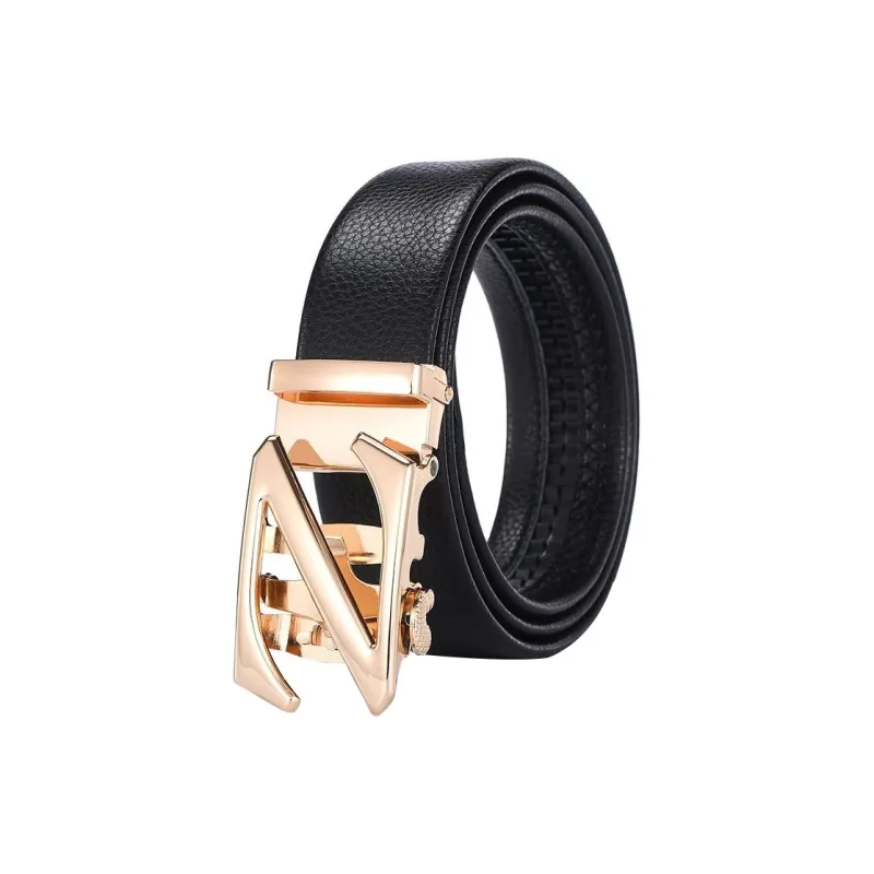 JEEP SPIRIT Z Letter Automatic Buckle In Student Korean Style Cow Leather Belts Men's Width 3.5CM-1