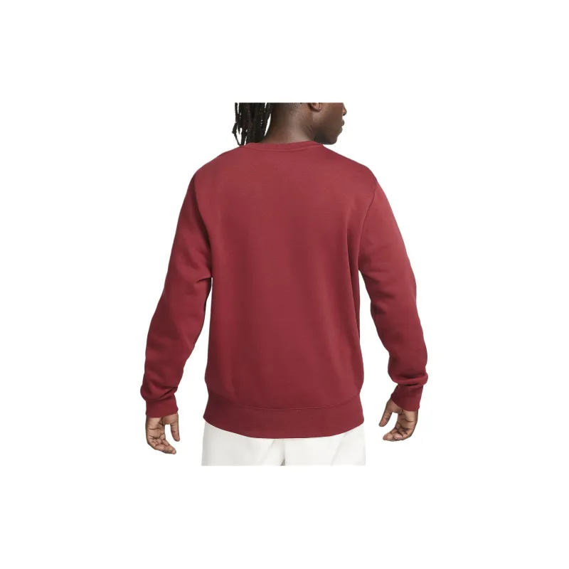 Nike Club Fleece Long-Sleeve Crew-Neck Sweatshirt Sweatshirt Men's Red-1