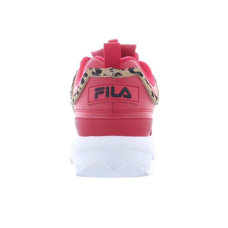 FILA Disruptor Abrasion Resistant Breathable Low Top Casual Shoes Women's Red-2