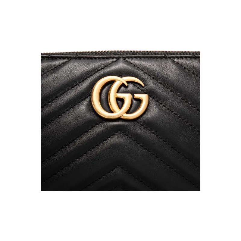 GUCCI Quilting Leather Chain Shoulder Bag Crossbody Bag Women's Black-6