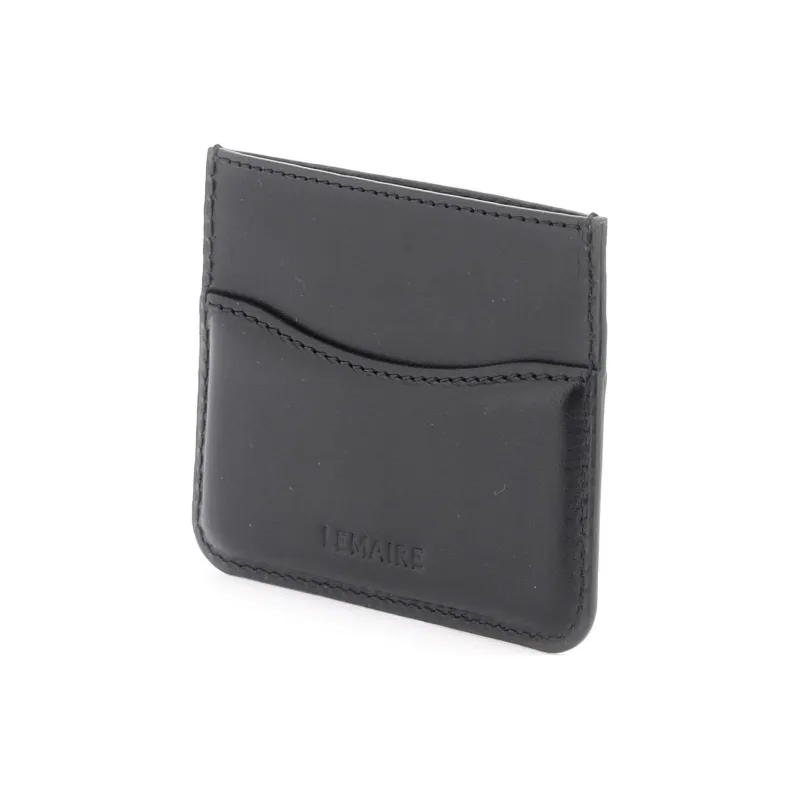 Lemaire Cow Leather Card Holder Women's Black-3