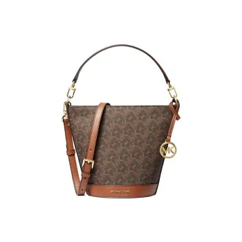 MICHAEL KORS Coated Canvas Bucket Bag Handbag Shoulder Bag Crossbody Bag Small Size Women's Brown