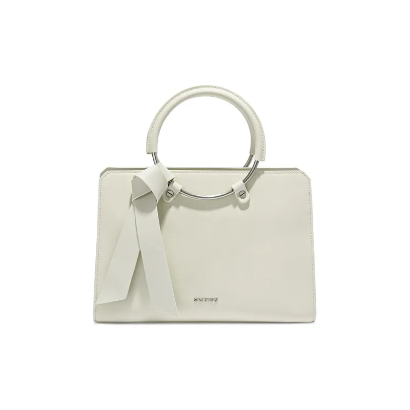 Simedin Cow Split Leather Handbag Shoulder Bag Women's Milk White-1