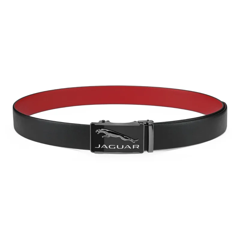 JAGUAR Zodiac Year Red Belt Business Casual Automatic Buckle Leather Belts Men's Width  3.5cm-2