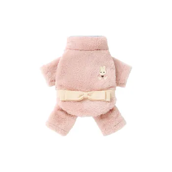 UFBemo Pet Costume, Flannel Rabbit Applique Four Legged Coat