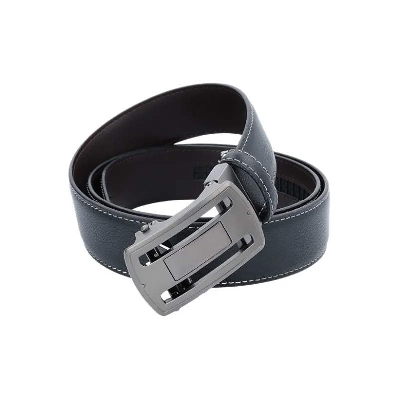 NINE NAIL 9 Section Minimalist Classic Automatic Buckle Cow Leather Genuine Leather Men's Belt Men's Width  3.5cm-1