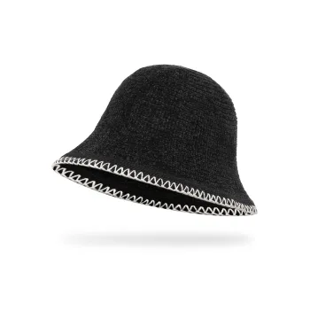 MT·MIT Knitted Fabric Bucket Hat Bucket Hats Women's Black