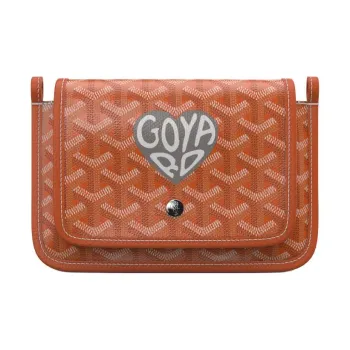 GOYARD Plumet Canvas With Leather Envelope Bag Crossbody Bag Shoulder Bag Unisex Orange & Gray Small Heart