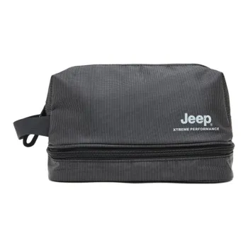 Jeep Fabric Portable Water-Resistant Shower Storage Bag Travel Bag Makeup Bag Toiletry Bag Regular Unisex Dark Gray