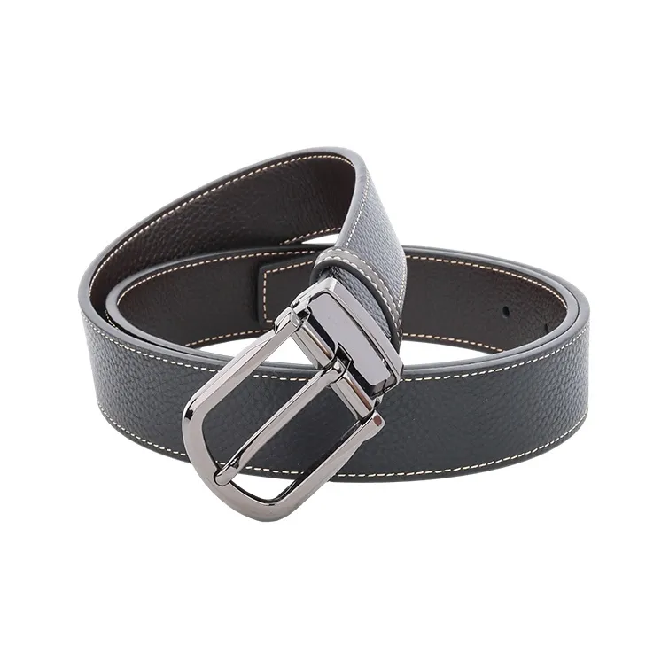 NINE NAIL 9 Section Double Sided Trendy Versatile Pin Buckle Cow Leather Genuine Leather Men's Belt Men's Width  3.5cm-4