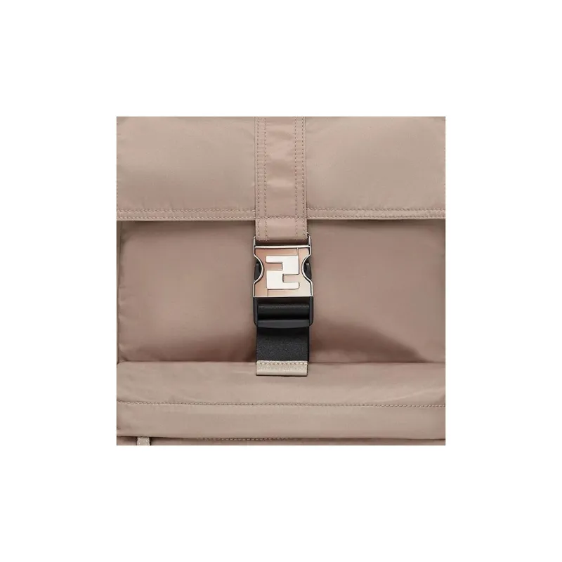 FENDI Calfskin Backpack Men's Light Brown-3