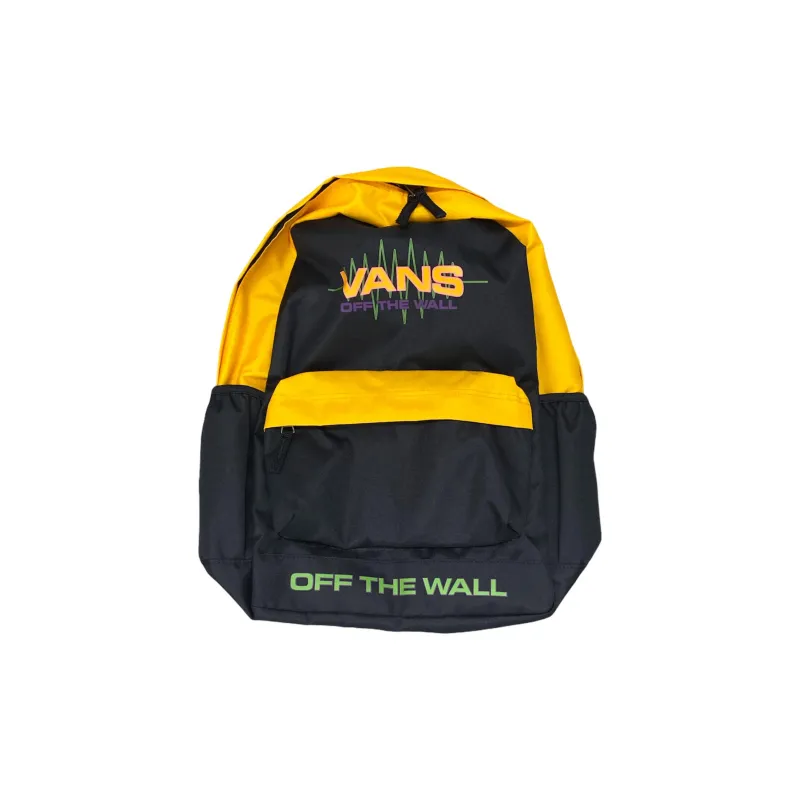 Vans Polyester Backpack Unisex Black & Yellow-0