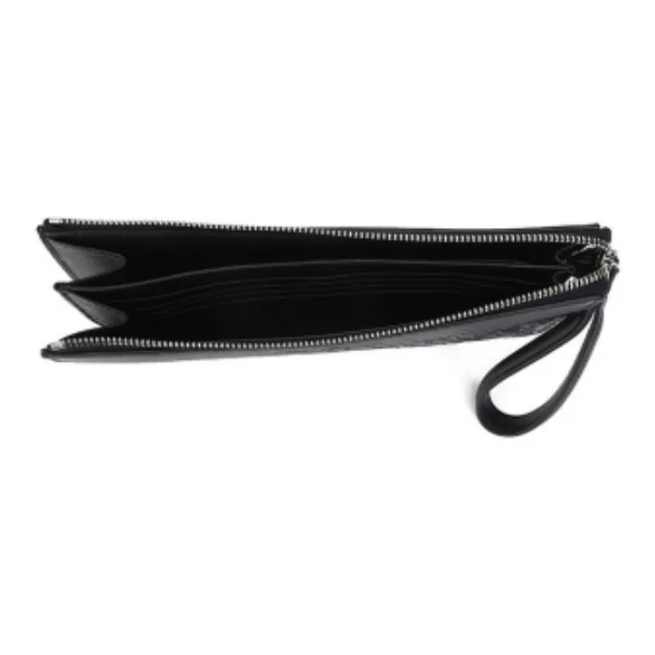 FERRAGAMO Cow Leather Clutch Men's Black-4
