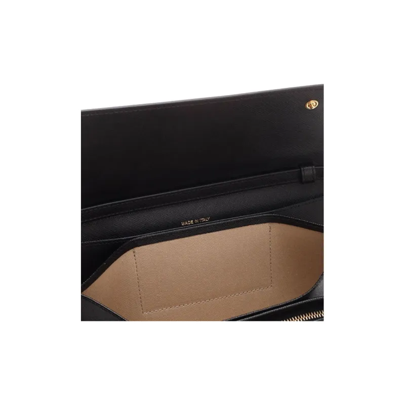 MARNI Saffiano Calfskin Shoulder Bag Makeup Bag Women's Black-4