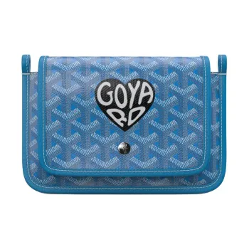 GOYARD Plumet Canvas With Leather Envelope Bag Crossbody Bag Shoulder Bag Unisex Blue/Black With Heart Design