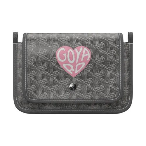 GOYARD Plumet Canvas With Leather Envelope Bag Crossbody Bag Shoulder Bag Unisex Gray/Soft Pink Heart