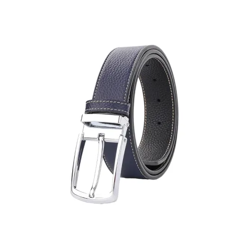 NINE NAIL 9-Section Double-Sided Trendy Versatile Pin Buckle Cow Leather Genuine Leather Men's Belt Men's Width: 3.5cm