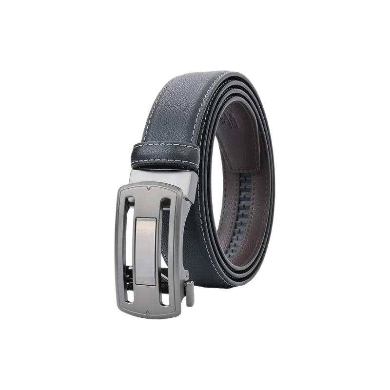 NINE NAIL 9 Section Minimalist Classic Automatic Buckle Cow Leather Genuine Leather Men's Belt Men's Width  3.5cm-0