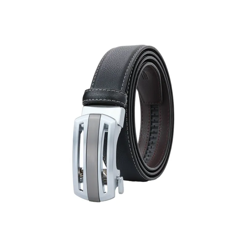 NINE NAIL 9 Section Minimalist Classic Automatic Buckle Cow Leather Genuine Leather Men's Belt Men's Width  3.5cm-9