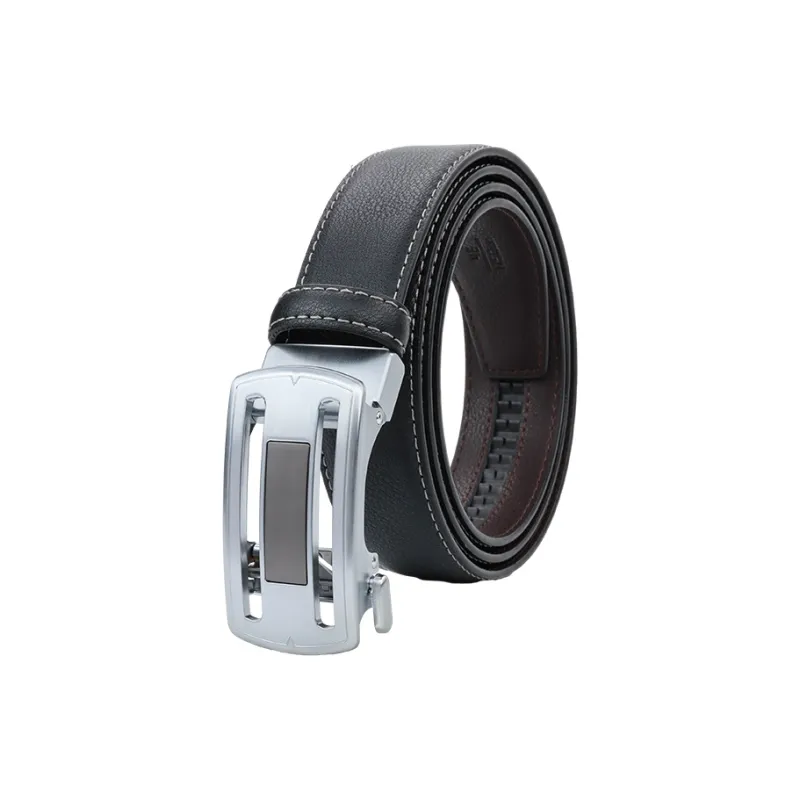 NINE NAIL 9 Section Minimalist Classic Automatic Buckle Cow Leather Genuine Leather Men's Belt Men's Width  3.5cm-3
