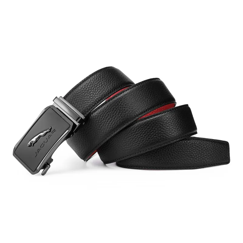 JAGUAR Zodiac Year Red Belt Luxury Automatic Buckle Leather Belts Men's Width  3.5cm-2