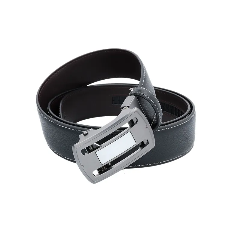 NINE NAIL 9 Section Minimalist Classic Automatic Buckle Cow Leather Genuine Leather Men's Belt Men's Width  3.5cm-7