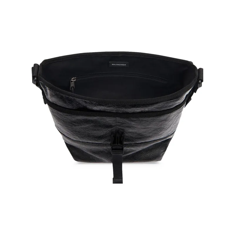 Balenciaga Explorer Lambskin Messenger Bag Crossbody Bag Shoulder Bag Small Size Men's Black-3
