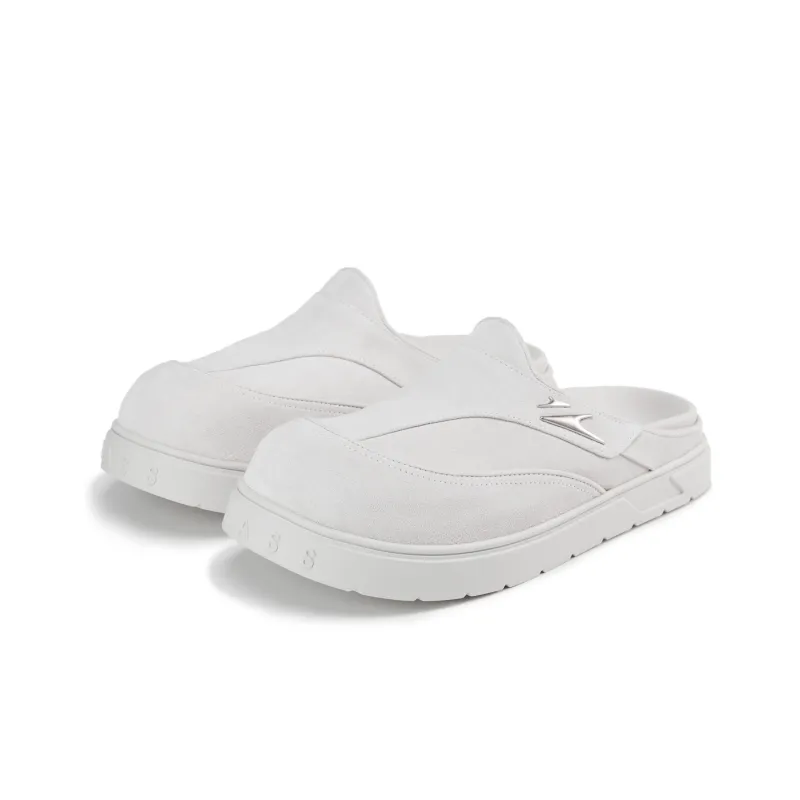 RASS DARTS 02 Müller Wrap toe Slippers Unisex Gray White-2