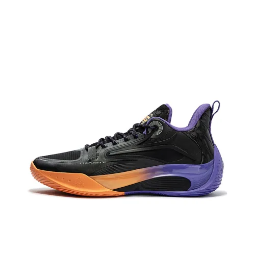 361° AG Shine 2.0 Basketball Shoes Men Low-Top Obsidian Black/Ultraviolet Color