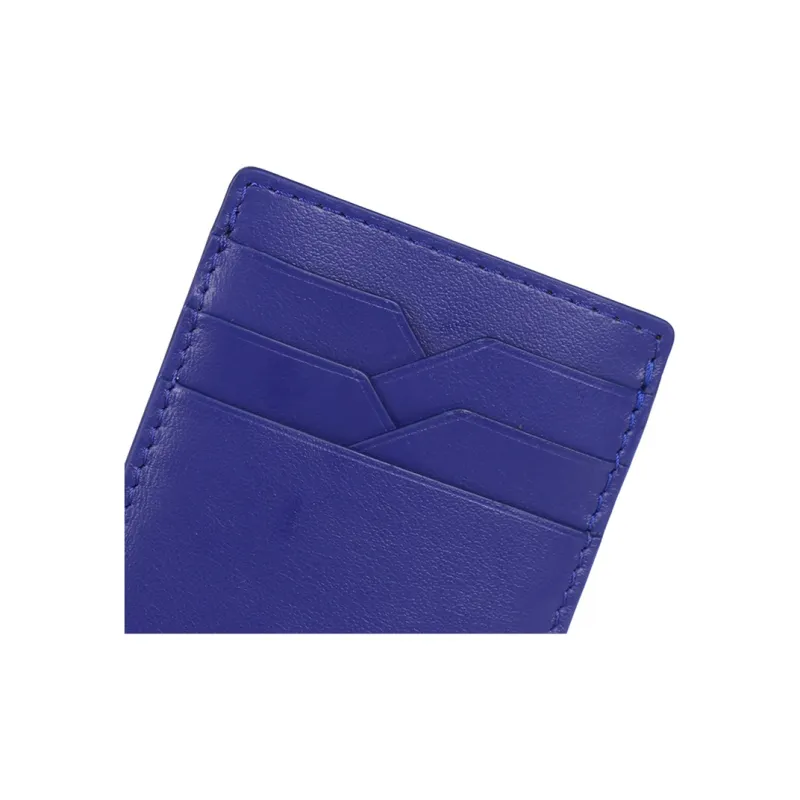 VERSACE Leather Card Holder Card Holder Men's Blue White-3
