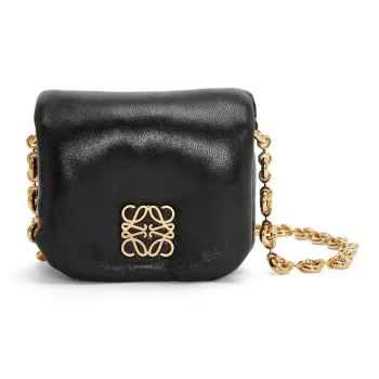 LOEWE Goya Shiny Nappa Sheepskin Shoulder Bag, Crossbody Bag Mini Women's Black