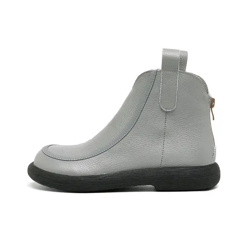 OULISASI Ankle Boots Women's Silver Gray