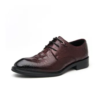 SHUPATE Dress Shoes Men Low Top Black/Burgundy