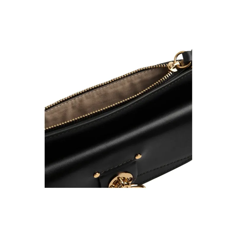 Chloe Tess Calfskin Shoulder Bag Crossbody Bag Small Size Women's Black-4