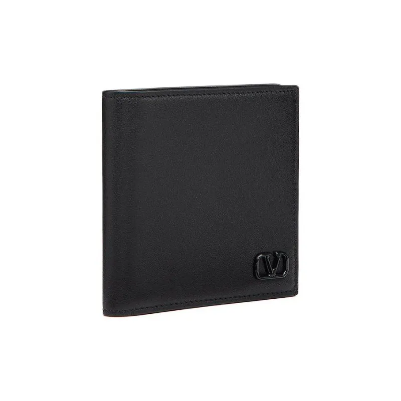 Valentino Cow Leather Wallet Men's Black-3