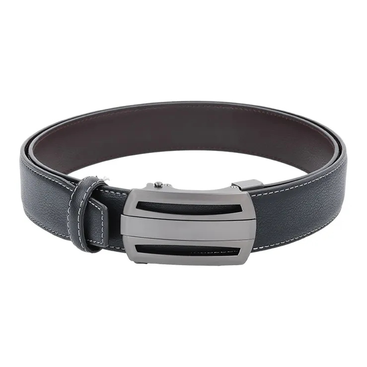 NINE NAIL 9 Section Minimalist Classic Automatic Buckle Cow Leather Genuine Leather Men's Belt Men's Width  3.5cm-2