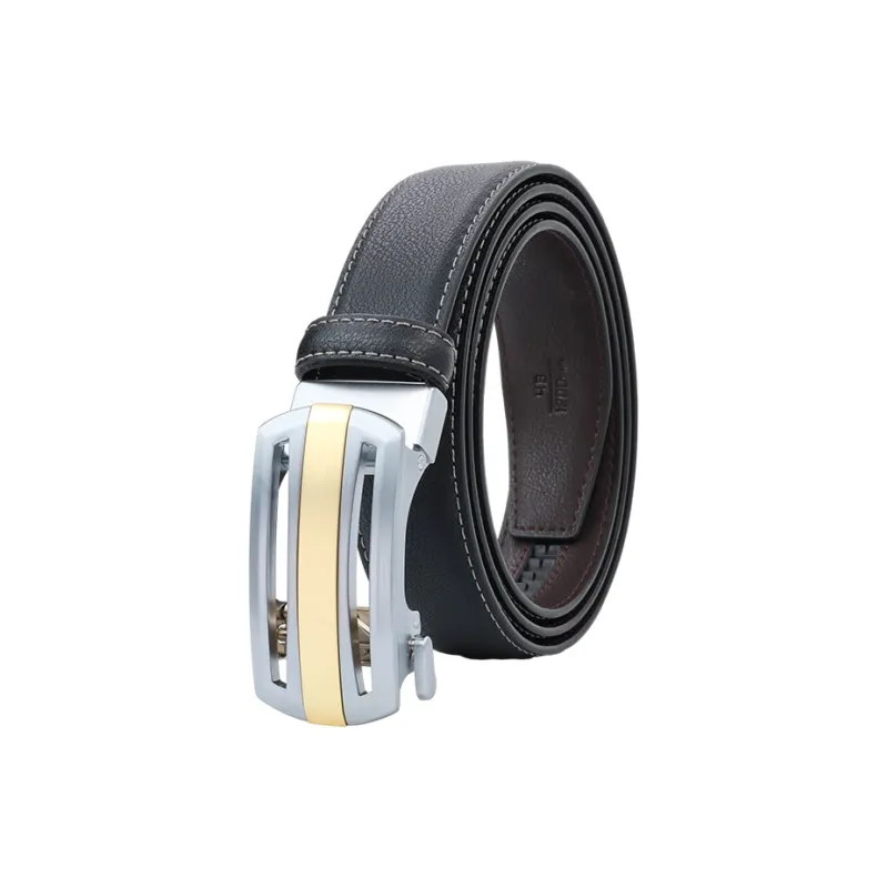 NINE NAIL 9 Section Minimalist Classic Automatic Buckle Cow Leather Genuine Leather Men's Belt Men's Width  3.5cm-6