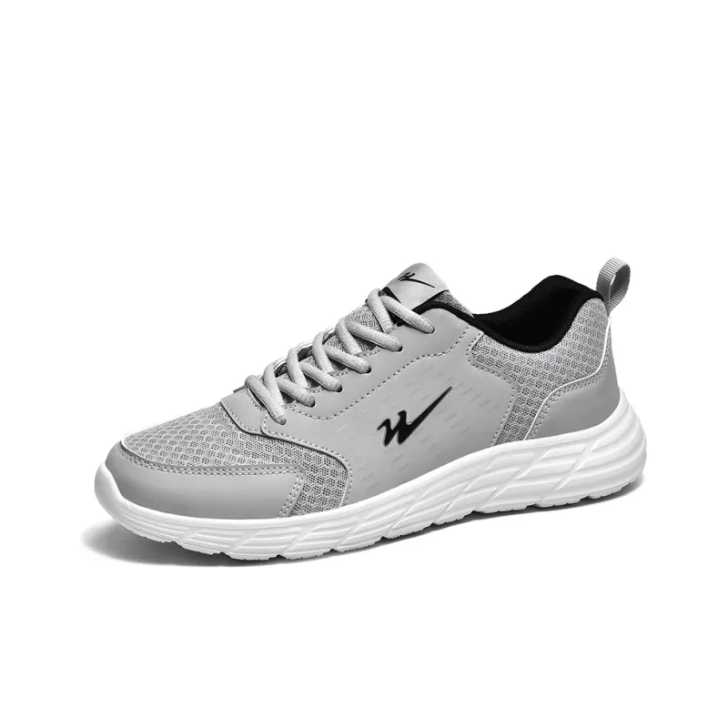 Binary Low Top Running Shoes Men's Light Gray-1