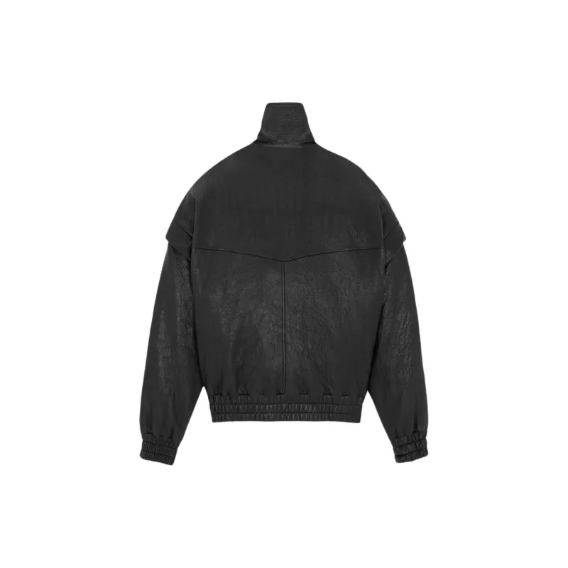 SAINT LAURENT Zip-Up High Neck Bomber Jacket-2