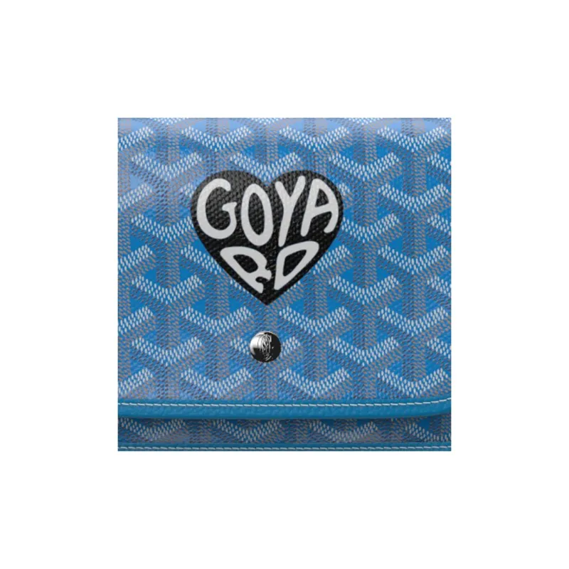 GOYARD Plumet Canvas With Leather Envelope Bag Crossbody Bag Shoulder Bag Unisex Blue/Black With Heart Design-5