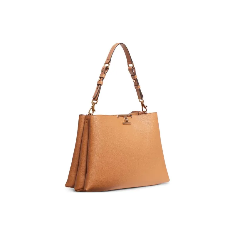 TOD'S Timeless Calfskin Handbag, Shoulder Bag Medium Size Women's Brown-1