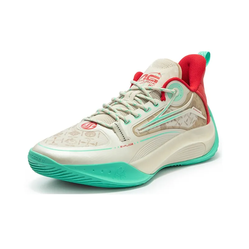 361° AG Shine 2.0 Cushioned Slip Resistant Low Top Basketball Shoes Men's Oat Milk-1