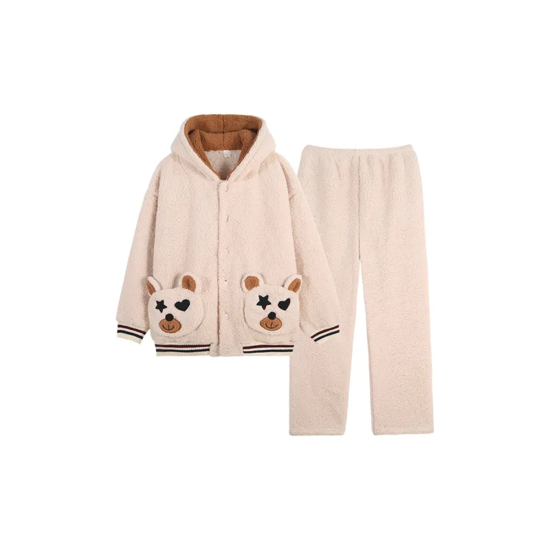 Sha Qian Pajama Set Winter Men's Apricot-0