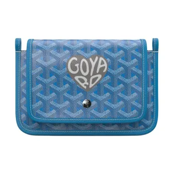 GOYARD Plumet Canvas With Leather Envelope Bag Crossbody Bag Shoulder Bag Unisex Blue With Gray Small Heart
