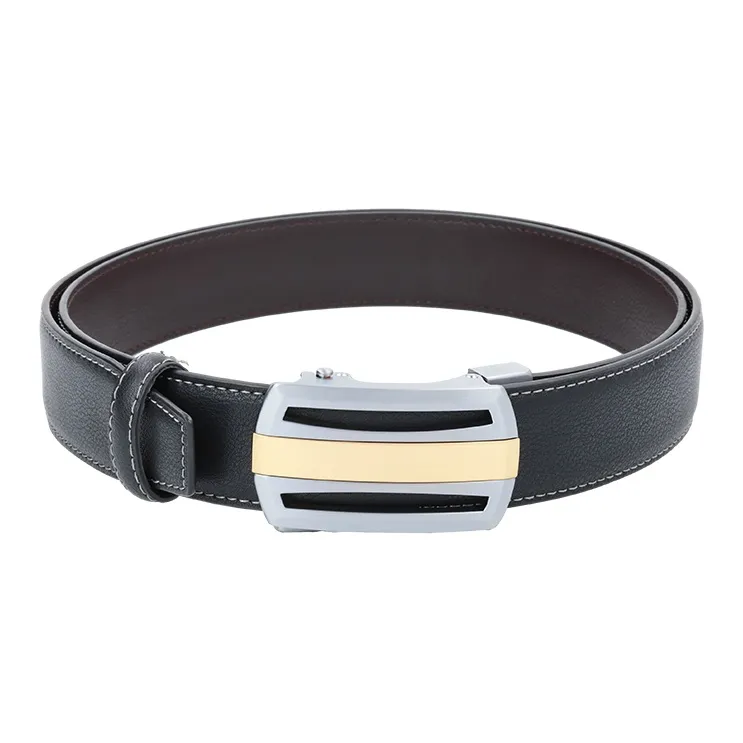 NINE NAIL 9 Section Minimalist Classic Automatic Buckle Cow Leather Genuine Leather Men's Belt Men's Width  3.5cm-8